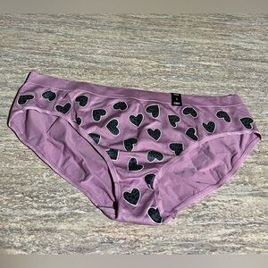 NWT Torrid Curve Purple Heart Animal Print Patterned Hipster Panty